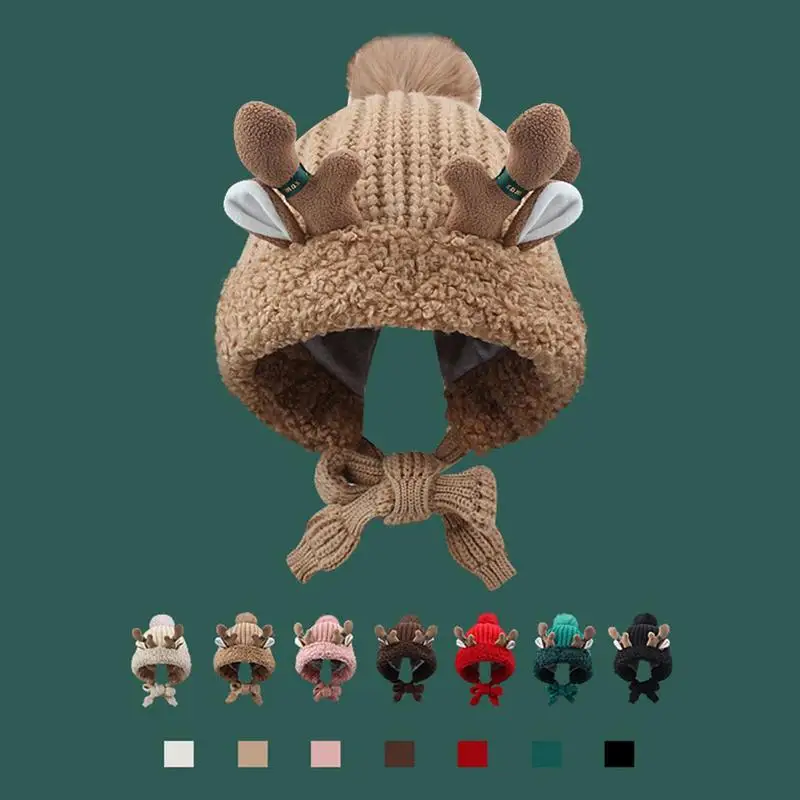 

2022 Merry Christmas Hat New Year Navidad Cap Elk Antler Hats For Kids Children Adult Christmas Gift Decoration
