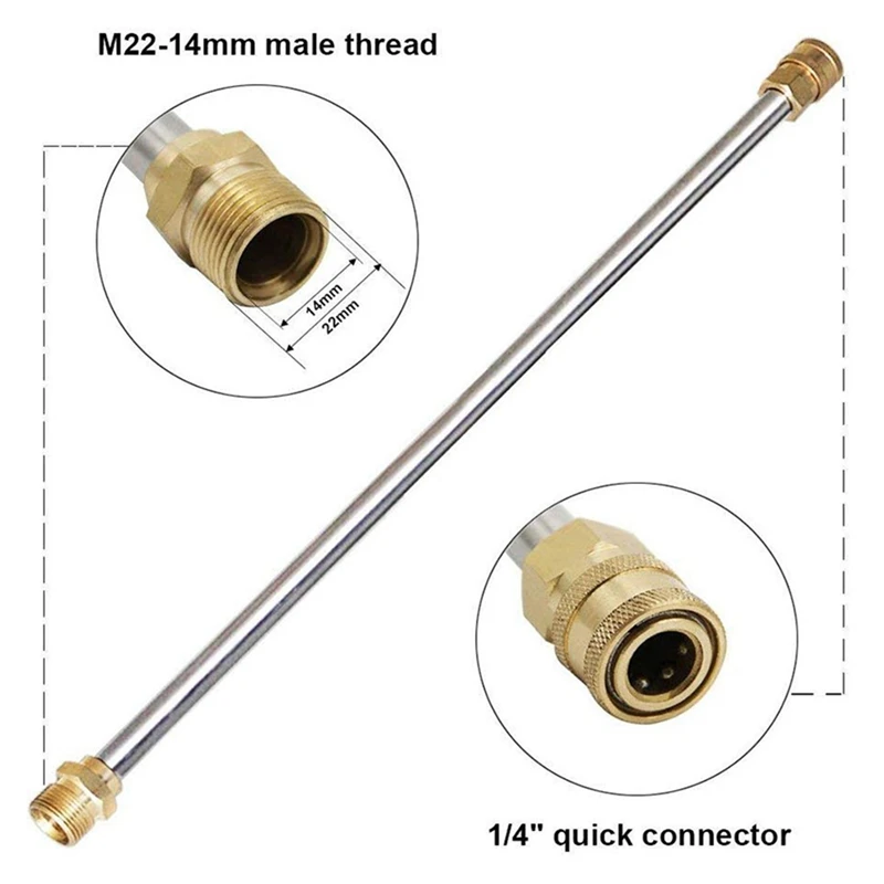 1 PCS M22 To 1/4 Inch High Pressure Washer Silver Universal For Car Cleaning Washers Quick Coupling