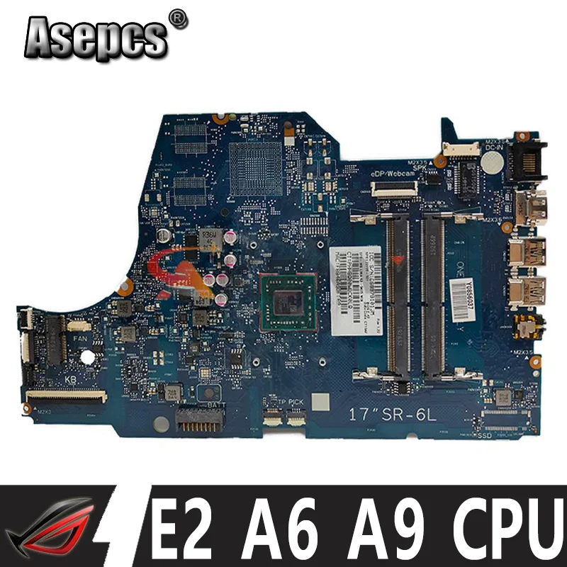 

For HP Pavilion 17-CA Laptop Motherboard Mainboard 6050A2985501 motherboard with E2-9000 A6-9225 A9-9425 AMD CPU DDR4