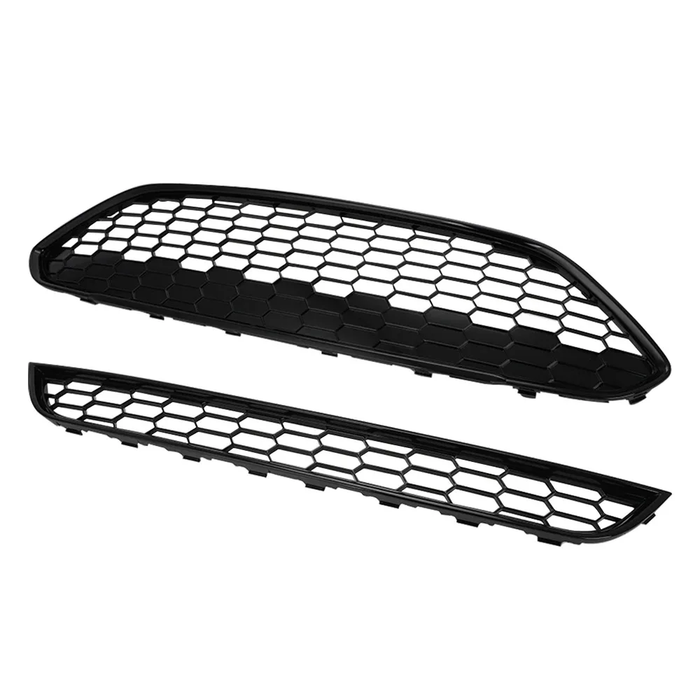 Решетка радиатора Honeycomb Mesh (сотовая сетка) для Ford Fiesta Zetec-S MK7 JA8 2013-2017, верхняя центральная решетка в стиле ST, элементы обвеса (art.: 3920dc463aaff) - 3920dc463aaff
