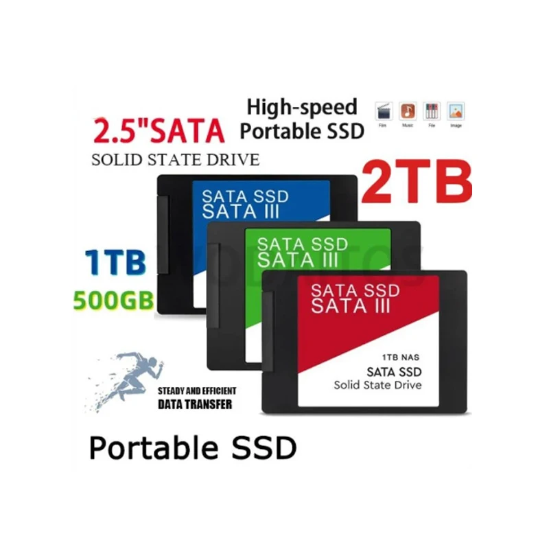 

2023 SSD SATA 2 ТБ 1 ТБ 512 Гб жесткий диск Sata3 2,5 дюйма SSD TLC 500 МБ/с Внутренние твердотельные диски для ноутбука и настольного компьютера