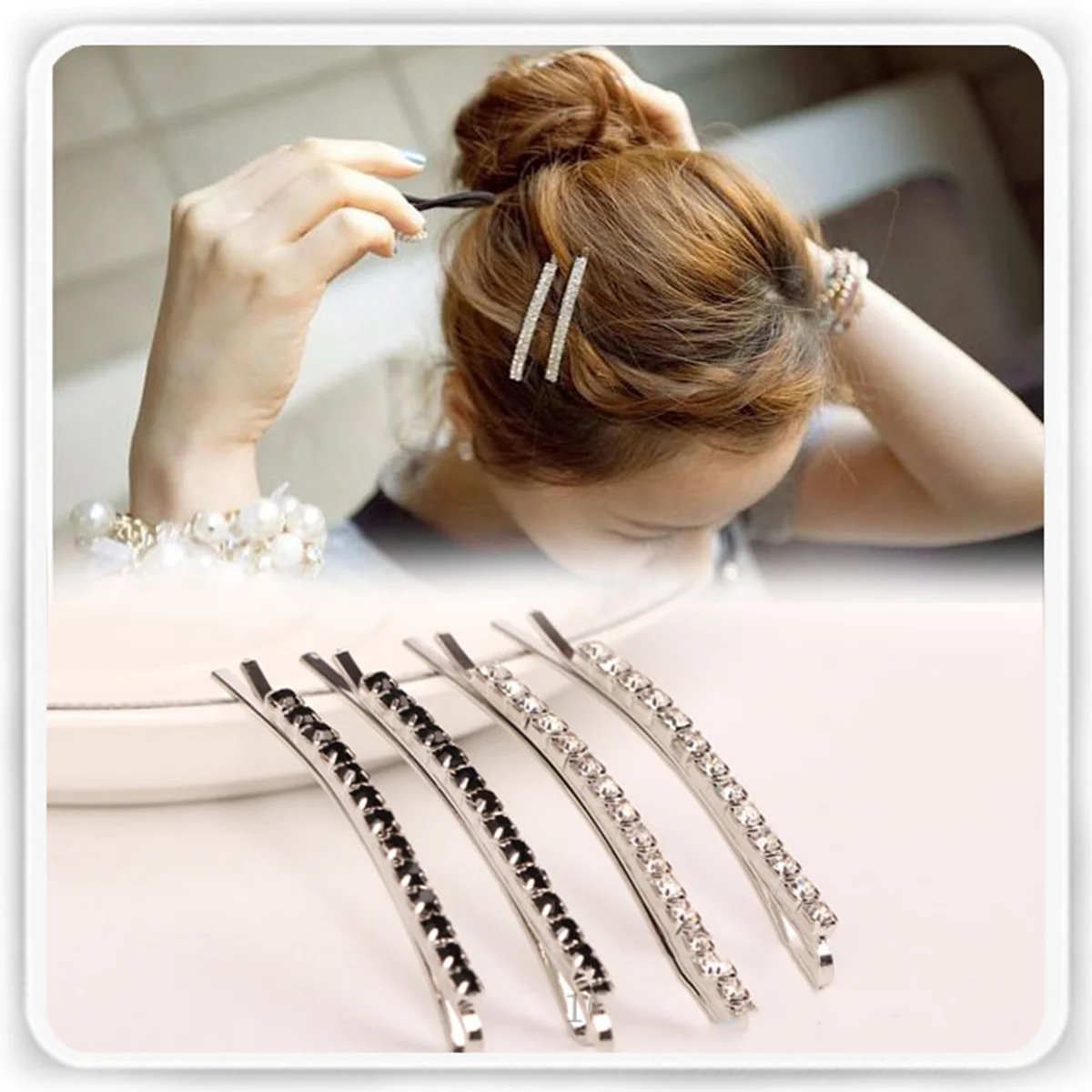 

16Pcs Hair Clip Rhinestone Bobby Pin Hair Clamps Hair Barrette Headwear Hair Accessories for Ladies