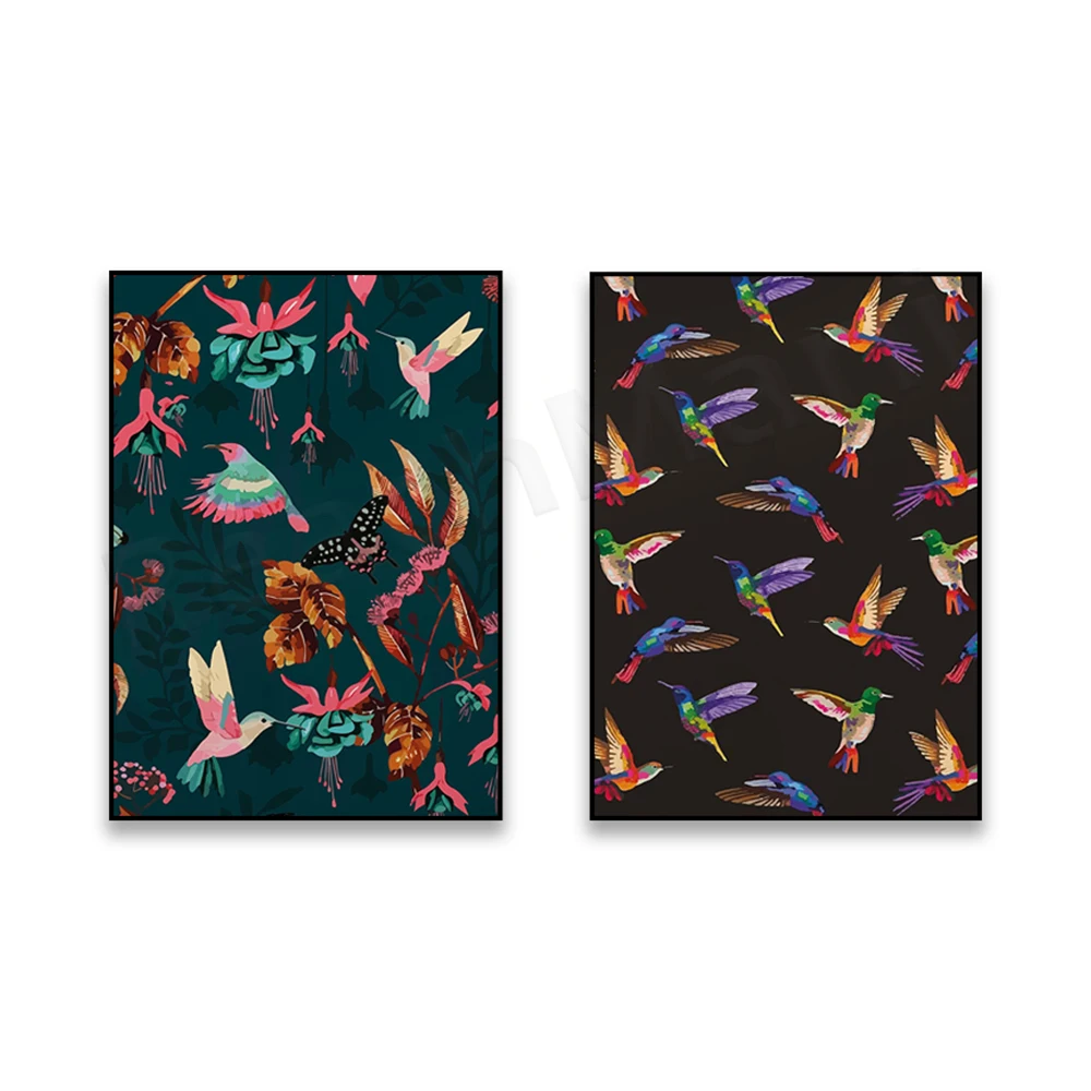 Художественный принт Колибри бабочки декор для гостиной с естественным принтом