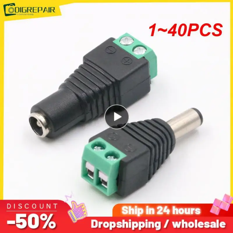 

1~40PCS bnc connector DC BNC Male female Connector Coax CAT5 Video Balun Adapter Plug for Led Strip Lights CCTV Camera
