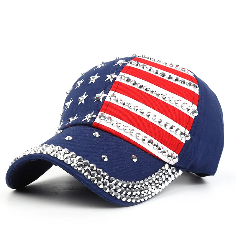 

Бейсболка для мужчин и женщин, Регулируемая кепка в стиле рэп-рок с флагом США, ярко-красного цвета