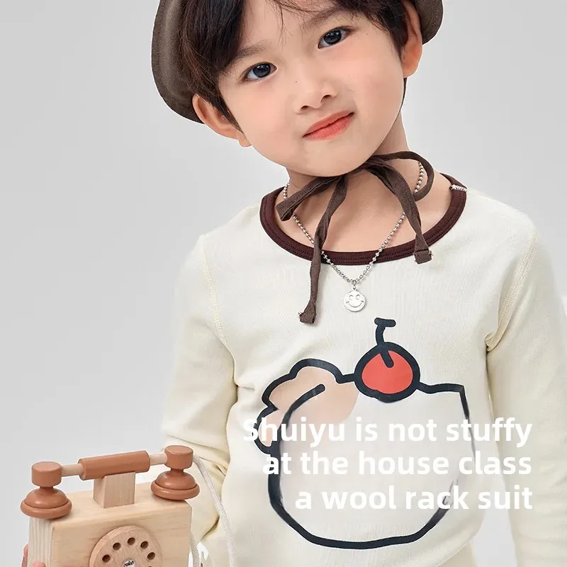 ZYZ Children's Autumn Winter Dog Pyjamas Warm Sleepwear A- Class Wool Pullover Home Clothes for Kids Fleece Sweatsuits