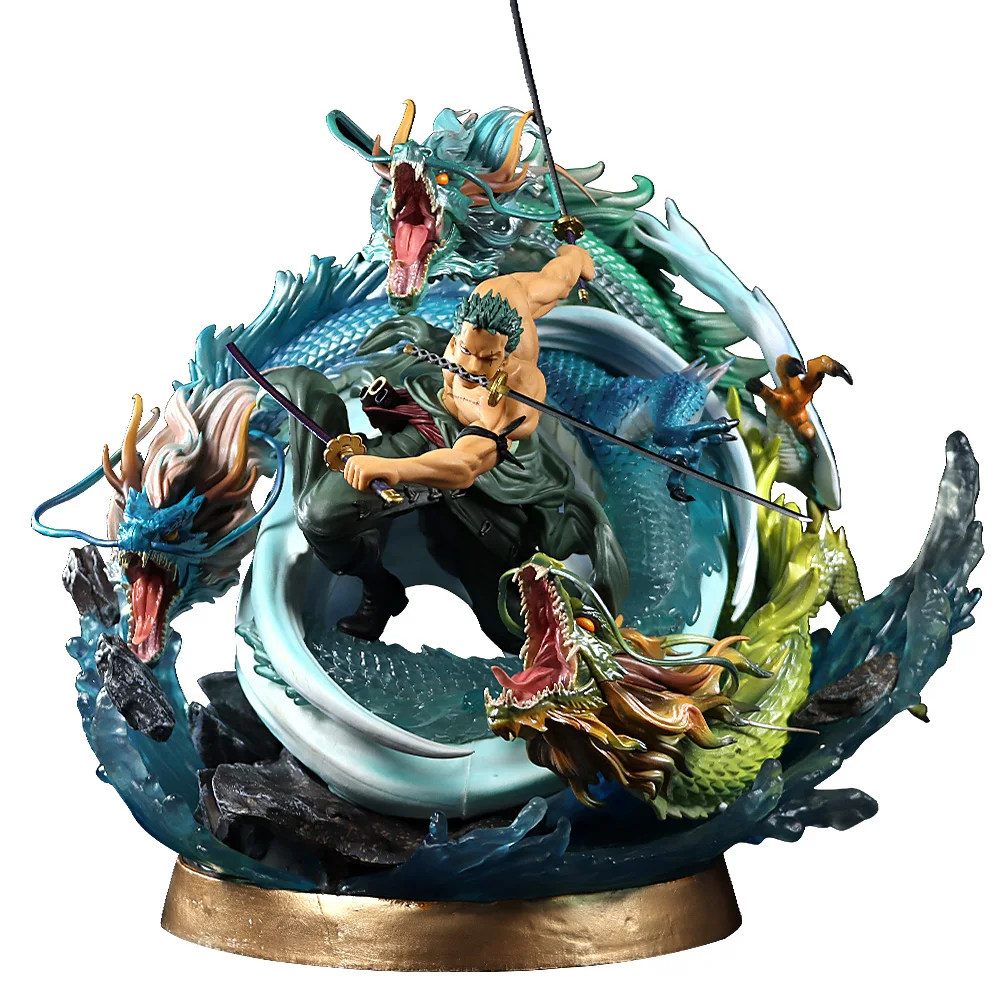 

42cm One Piece Anime Figure GK Roronoa Zoro Thousand World Tornado Battle Form Statue PVC Action Figure Anime Luffy Toys Figure