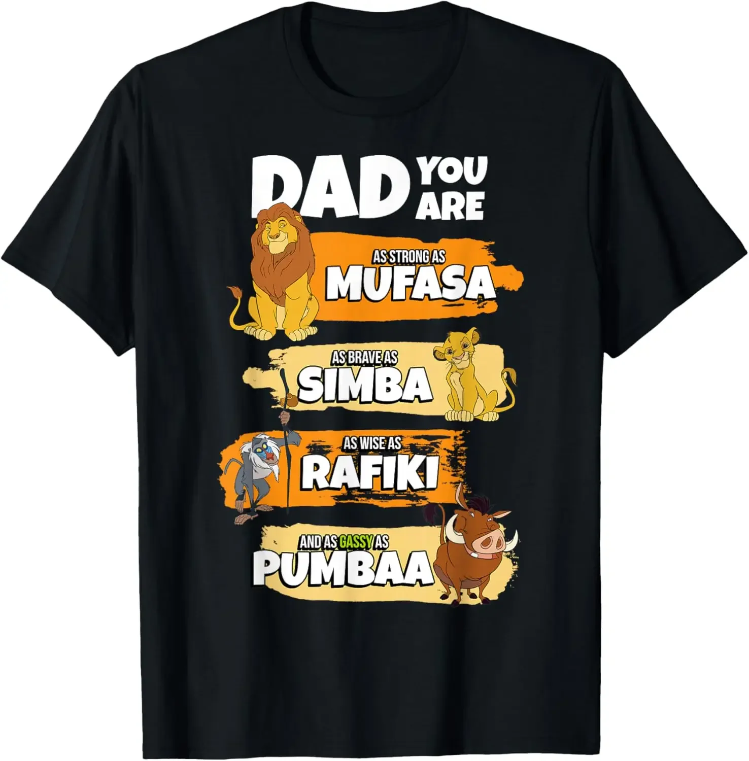 Фото Горячая мода Disney The Lion King Dad You Are Word Stack Забавная футболка S-6XL, подарок на четыре сезона №1
