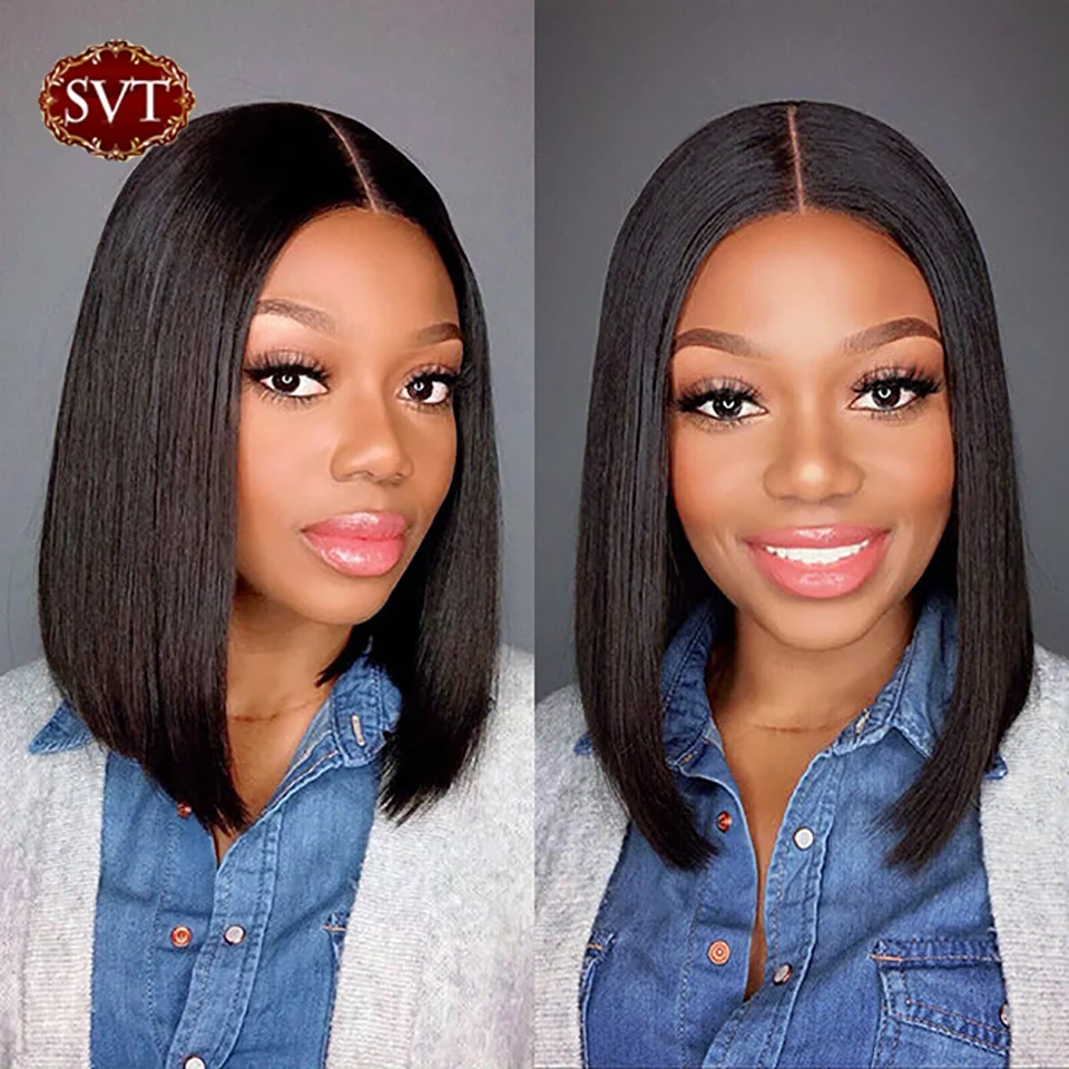 

SVT Bob Wigs Human Hair Wigs 13X4 Bob Lace Wigs For Women Cheap Remy Brazilian Hair Straight Bob Lace Front Wigs Natural Color
