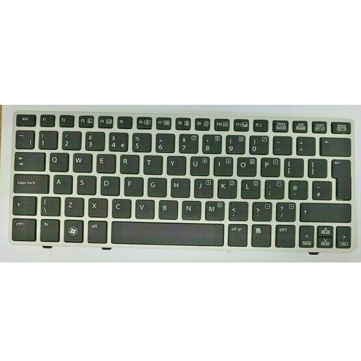 Siakoocty for HP ELITEBOOK 2560 2560p 2570/P UK LAPTOP KEYBOARD+SILVER 701979-031 700948-031 | Replacement Keyboards