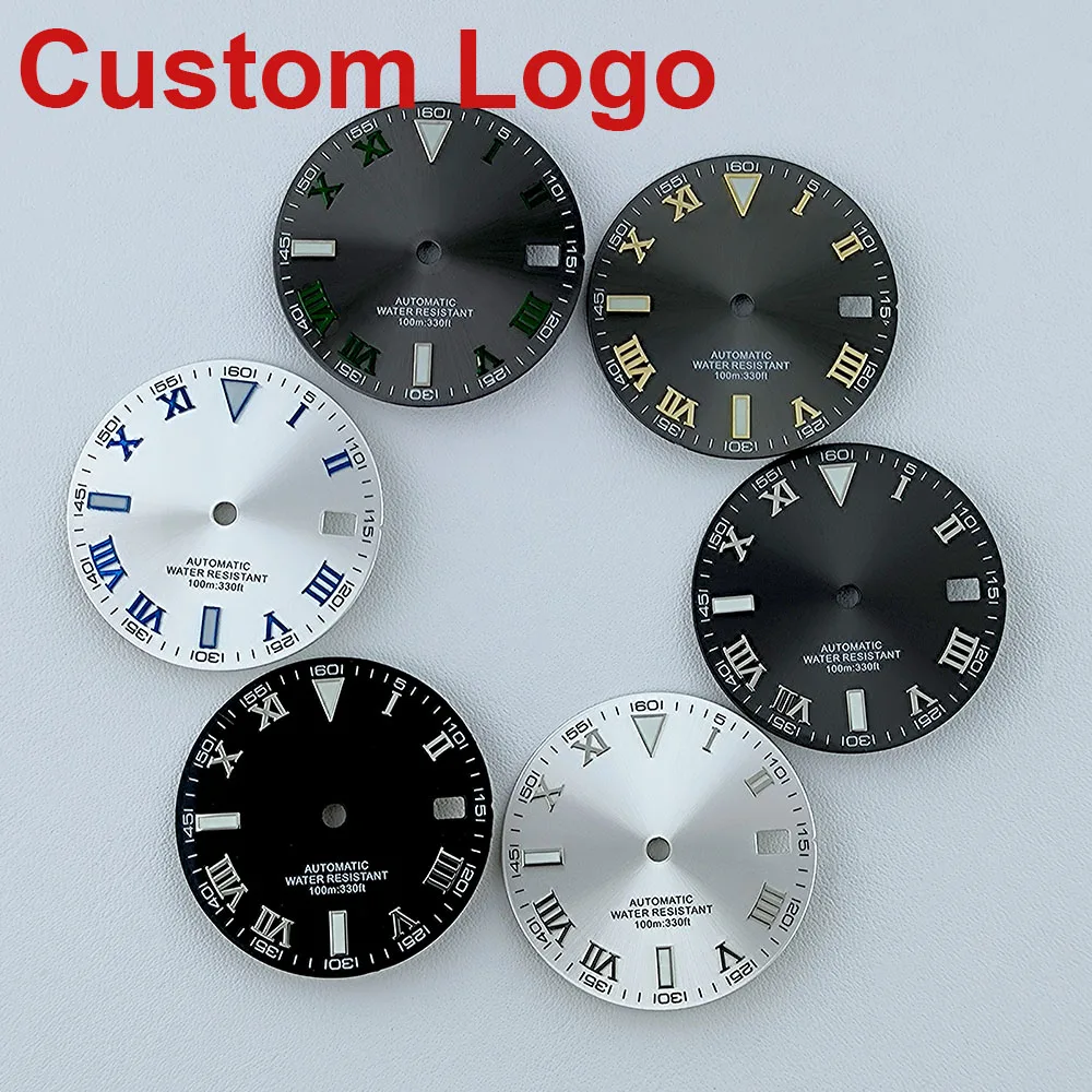 Циферблат часов N H35 Dial Roma Пользовательский логотип Металлические цифры