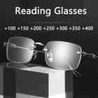 Очки для чтения без оправы с защитой от сисветильник мужские компьютерные оптические пресбиопические очки с защитой от усталости женские мужские деловые гибкие очки