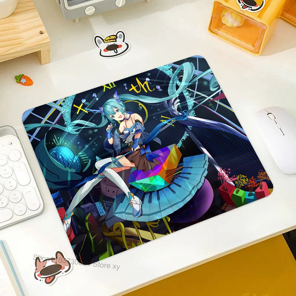H-Hatsunes M-Mikus Girl Mousepad RGB Small Size Gaming Mouse Pad With LED Light Desk Mat Super Smooth Non-slip Rubber Bottom