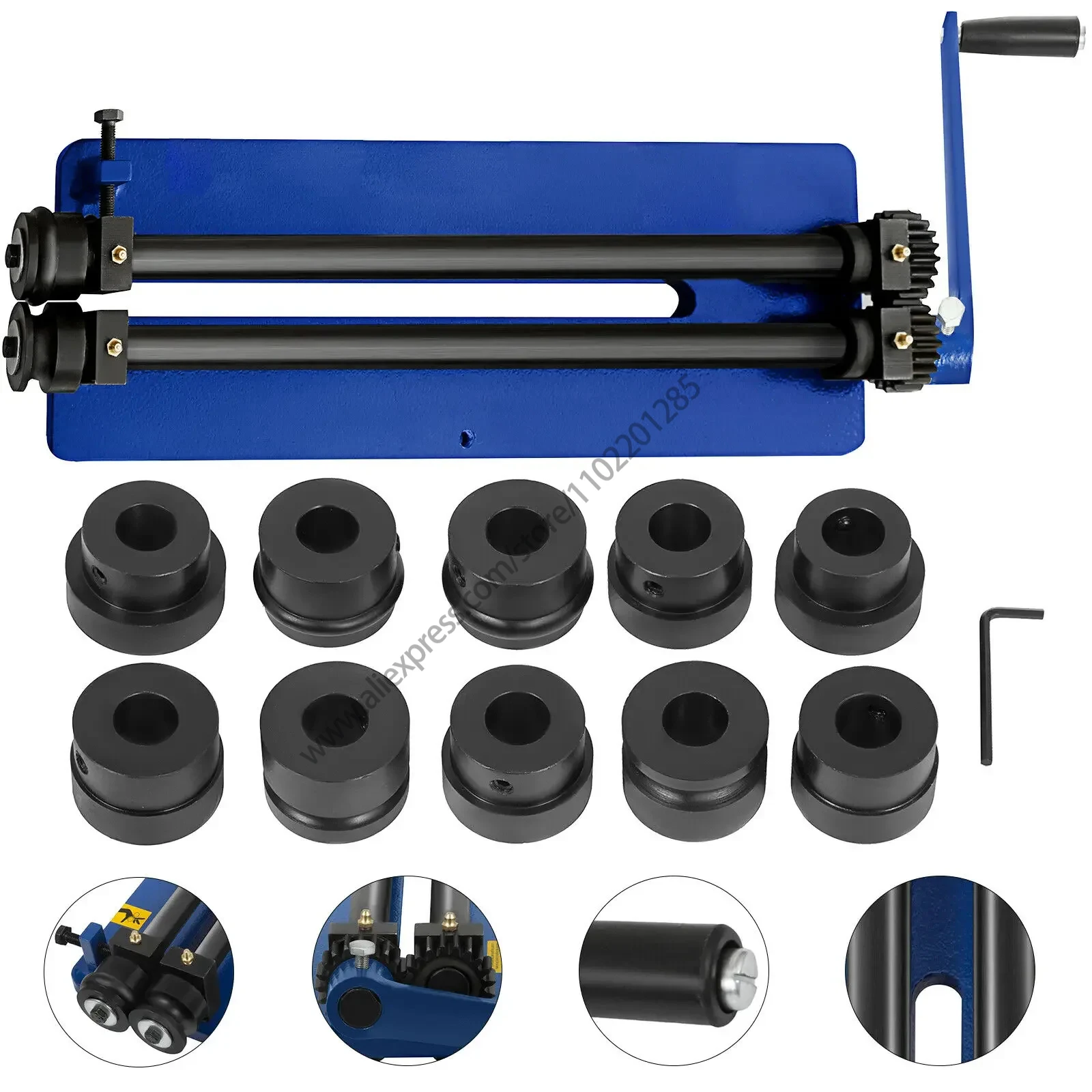 

Гибочный станок для листового металла, 18-дюймовый ролик для листового металла с 6 комплектами штампов для укрепления ребер, глубина горла 45,72 см