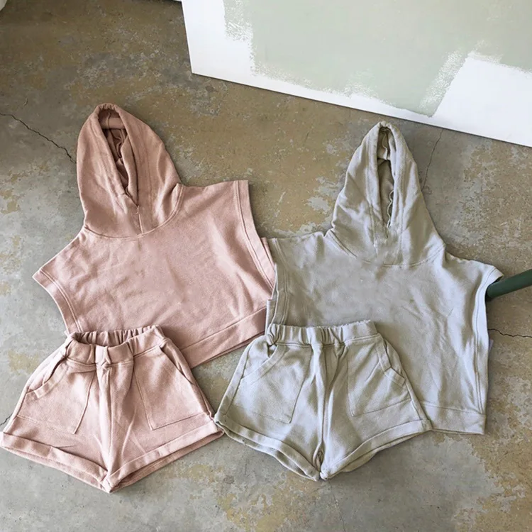 Freely Move New Spring Summer Baby Boys Girls Clothes Children Toddler Costume Kids Tracksuits Solid Hoodies Pants 2Pcs Sets