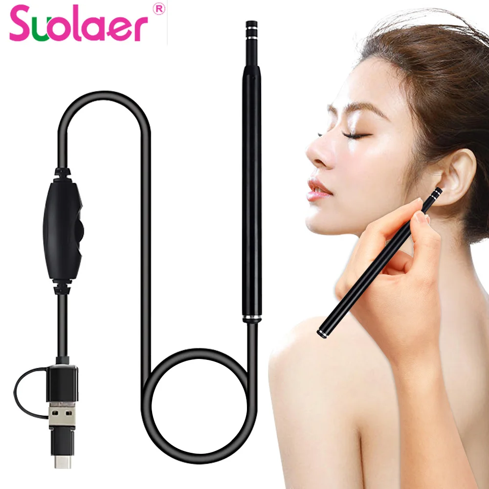 

3 In 1 Ear Wax Cleaner Earwax Endoscope Visual Ear Pick Curette Spiral Ears Cleaning Tools Ear Cleaner with Light and Camera USB