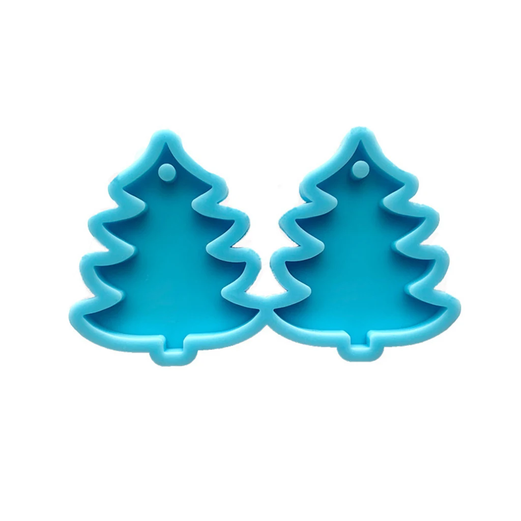 

Eardrops Ear Stud Dangles Casting Mold UV Crystal Resin Epoxy Mold DIY Cute Christmas Pine Tree Earrings Silicone Dropshipping