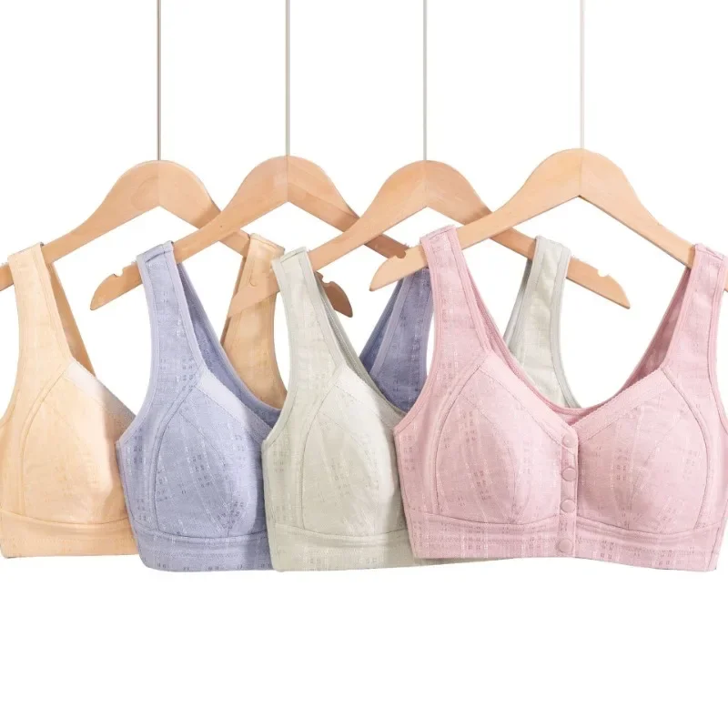 Нижнее белье для пожилых женщин из мягкого хлопка с пряжкой спереди дышащий