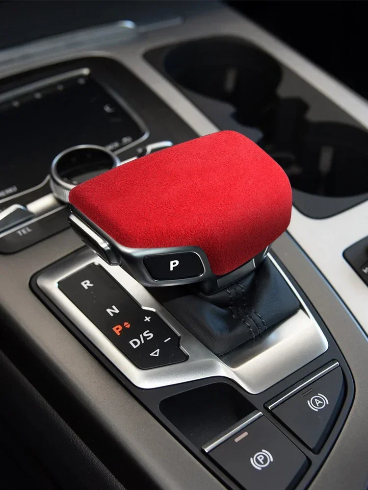 Ручка рычага переключения передач для интерьера автомобиля, замшевый чехол для Audi A4L A5 A8 Q5L Q6 Q7 Q8, аксессуары