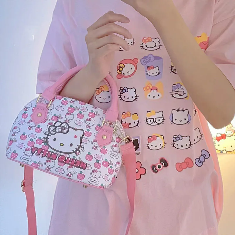 

Kawaii Crossbody Bag Sanrio Hello Kitty Shoulder Bag Cute Anime Large Capacity Portable Versatile Hot Girls Christmas Gift