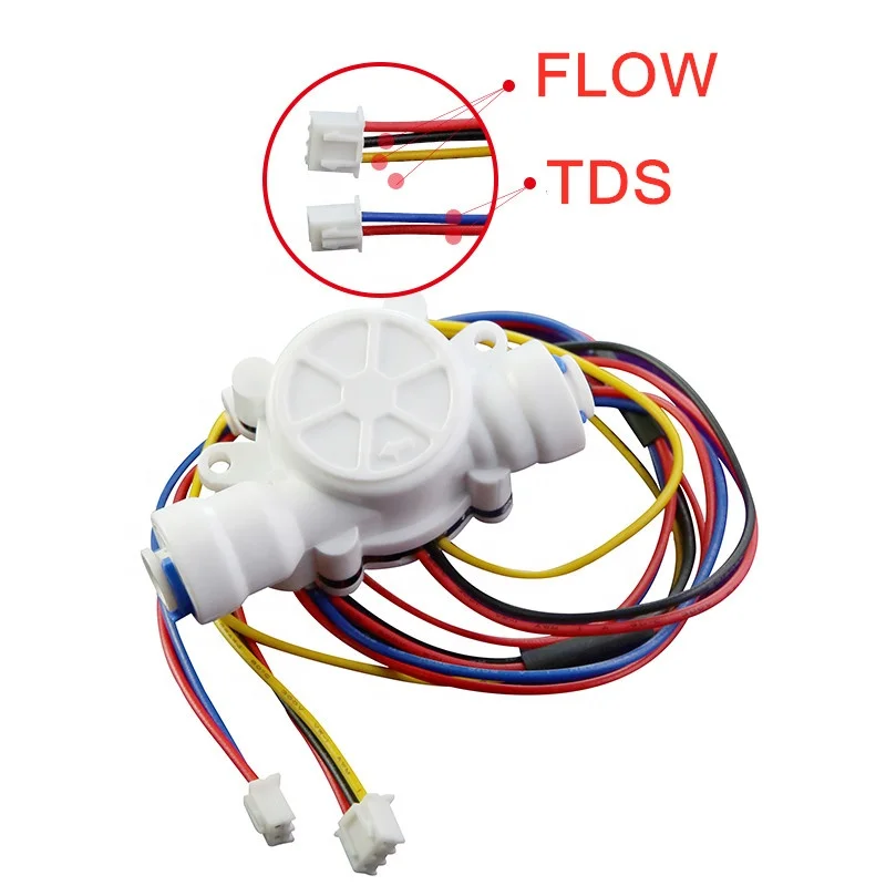 Фото Датчик потока воды SEA MH-01 ML-01 DC3.5-24V 1/4 PE POM, OEM расходомеры для бытовых фильтров обратного осмоса №2