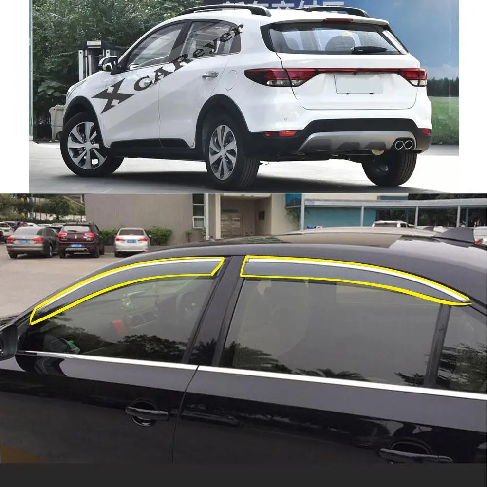 

Car Body Styling Sticker Plastic Window Glass Wind Visor Rain/Sun Guard Vent Protector Parts For KIA KX CROSS 2017-2021