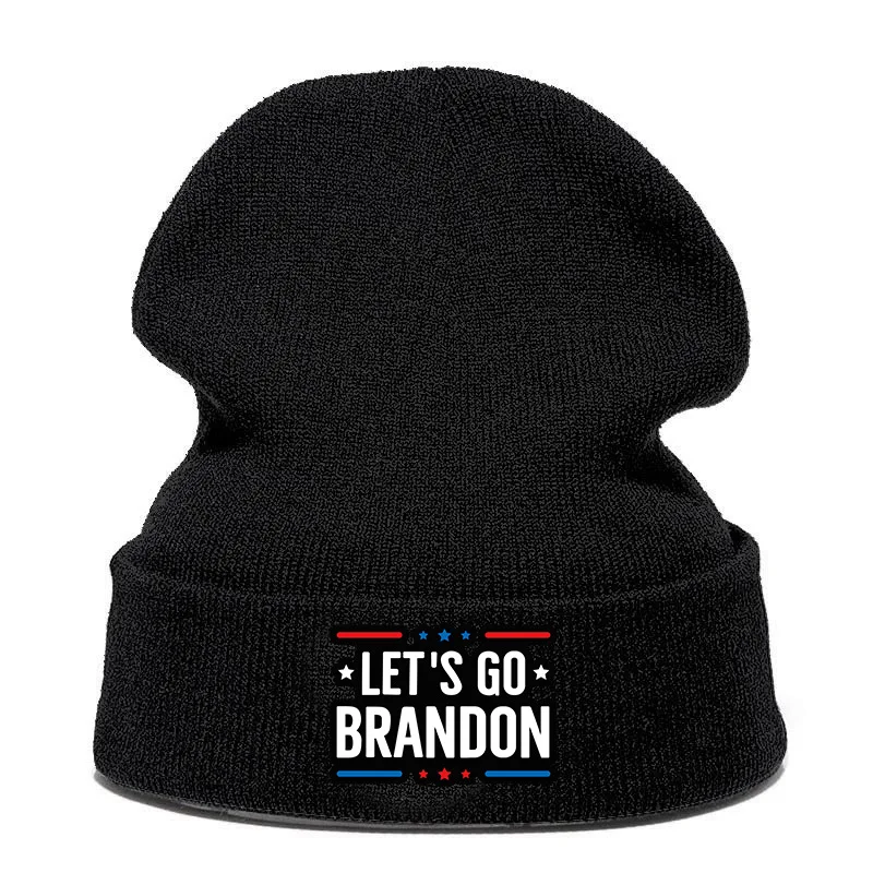 

Creative Letter Beanie Hats Lets Go Brandon Knitted Beanies Caps Women Men Winter hedging cap Outdoor Sport Cycling Hiking Hat
