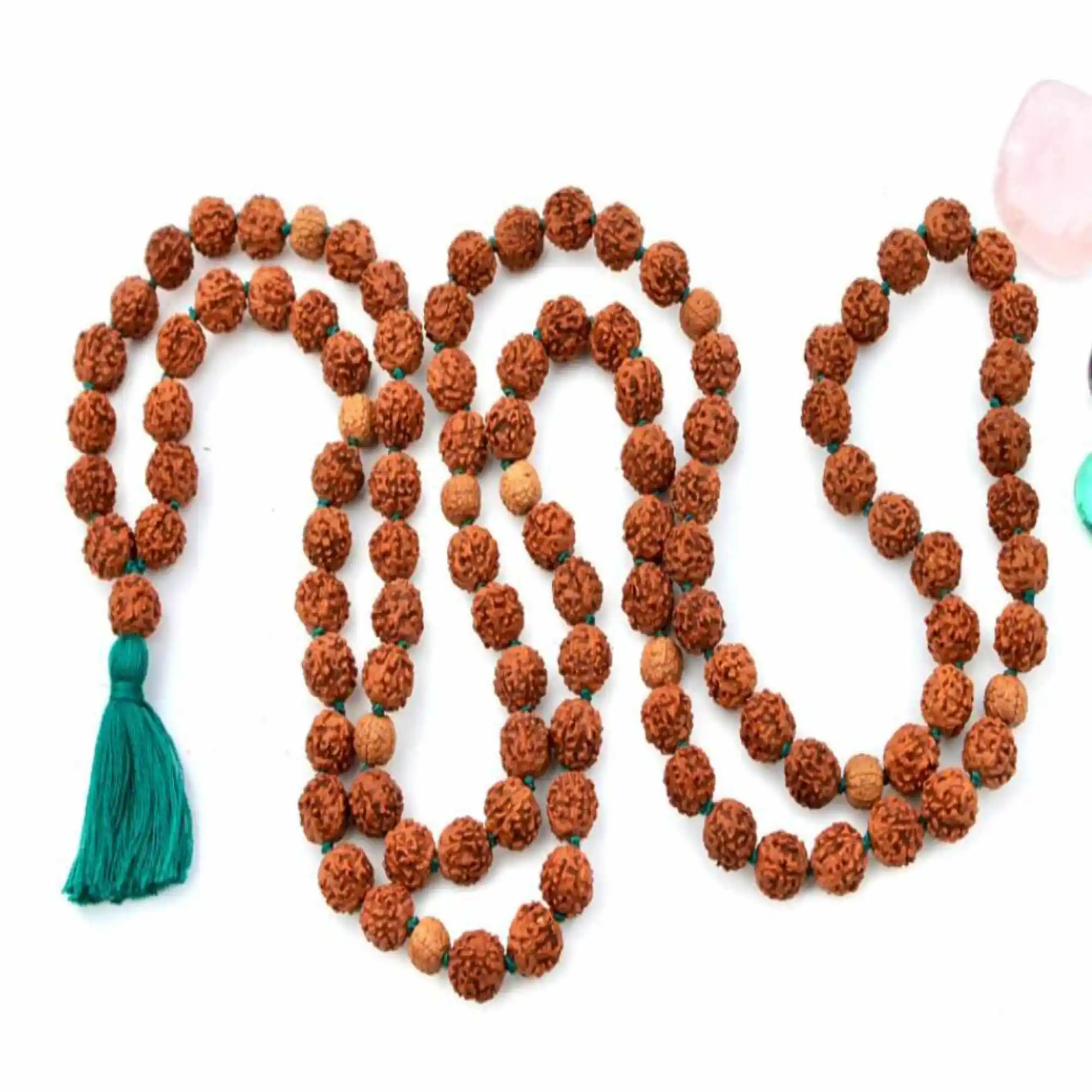 Красивый коричневый круглый браслет для йоги Rudraksha bodhi Mala счастливый подарок на