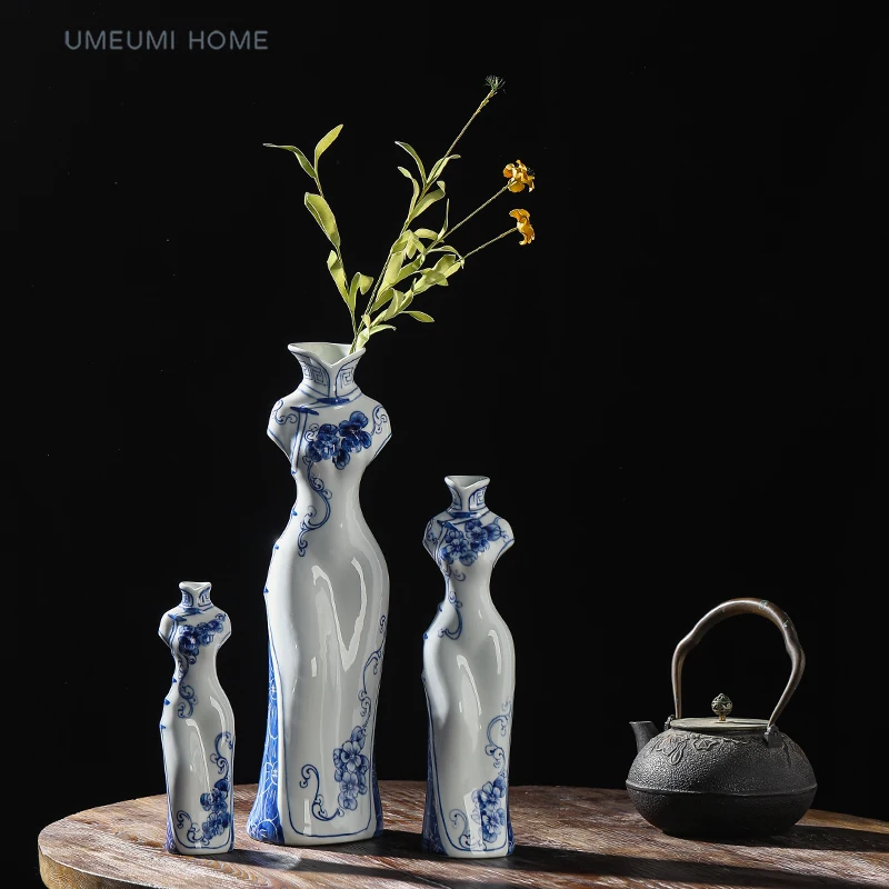 Креативная сине-белая фотография ваза в китайском стиле синее украшение для дома