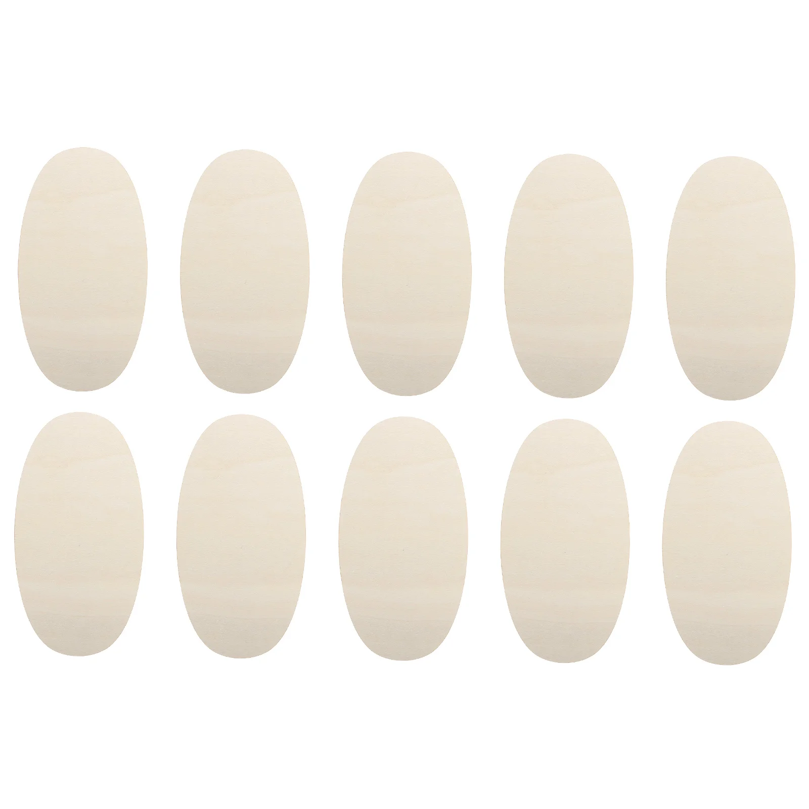 

10pcs Unfinished Wood Pieces Blank Wood Chips Oval Design Wooden Slices
