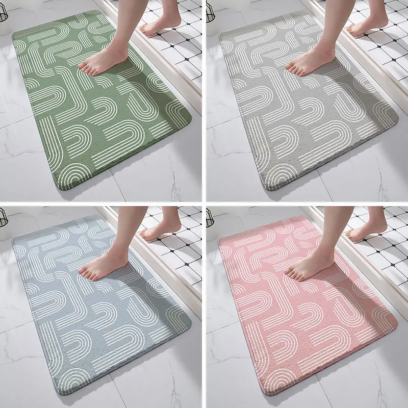 

Striped Floor Mat Bathroom Non-slip Floor Mat Bedroom Toilet Door Mat Home Absorbent Pad Carpet Door Alfombras Dormitorio 2022
