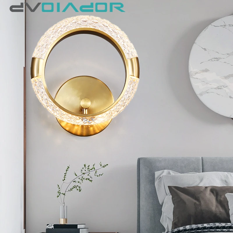 

Luxury Wall Lamp Nordic Bedroom Bedside Wall Light Indoor Living Room Aisle Stair Decors Luminaria бра Fashion Home Decor Sconce