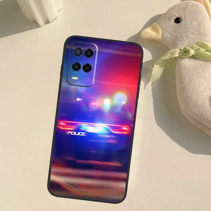 Светильник с изображением полицейских автомобилей в темное время суток для OPPO A74