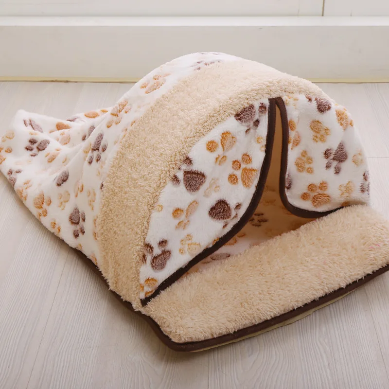 

Cat Bed Winter Removable Warm Cat Sleeping Bag Deep Sleep Pet Dog Bed House Cats Nest Cushion Removable Pet Bed