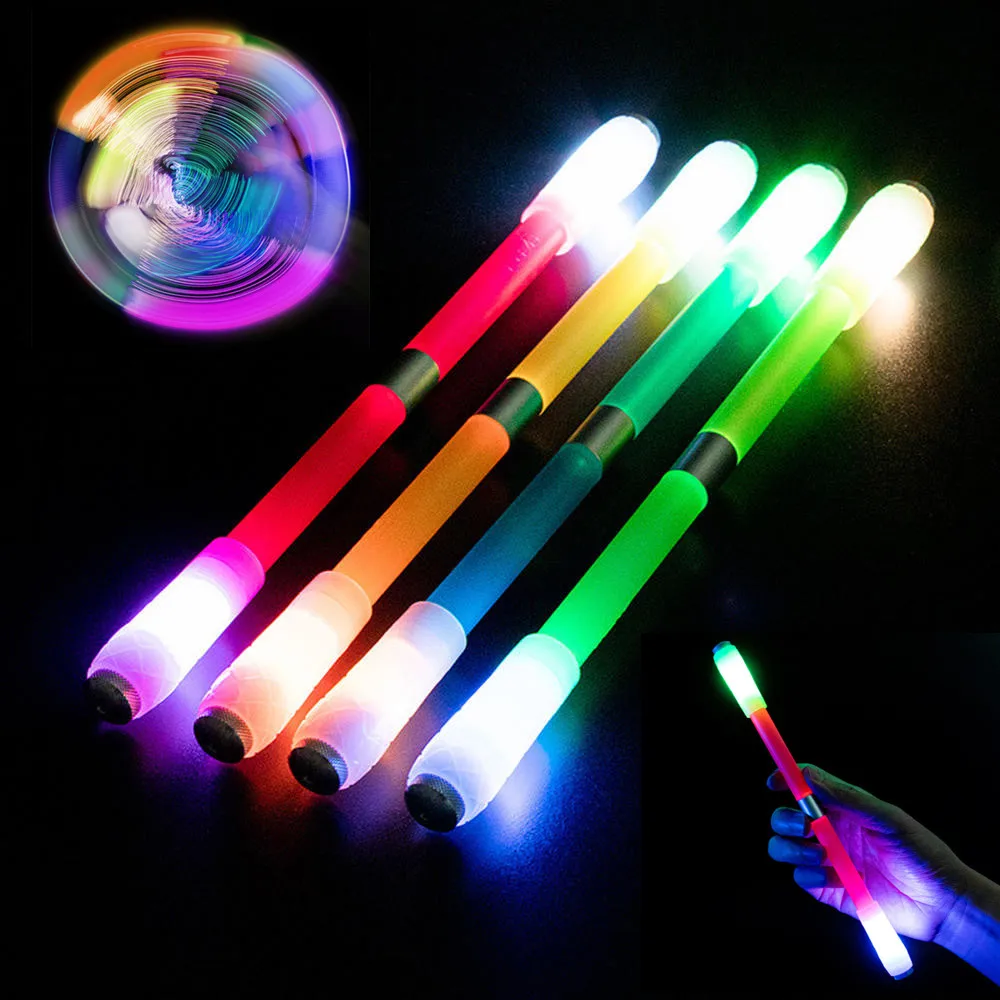 

Cool Led Flash Rotating Pen With Light Students Fashion Gaming Spinning Pen With Battery Kids Gift Glowing In The Dark Spinner