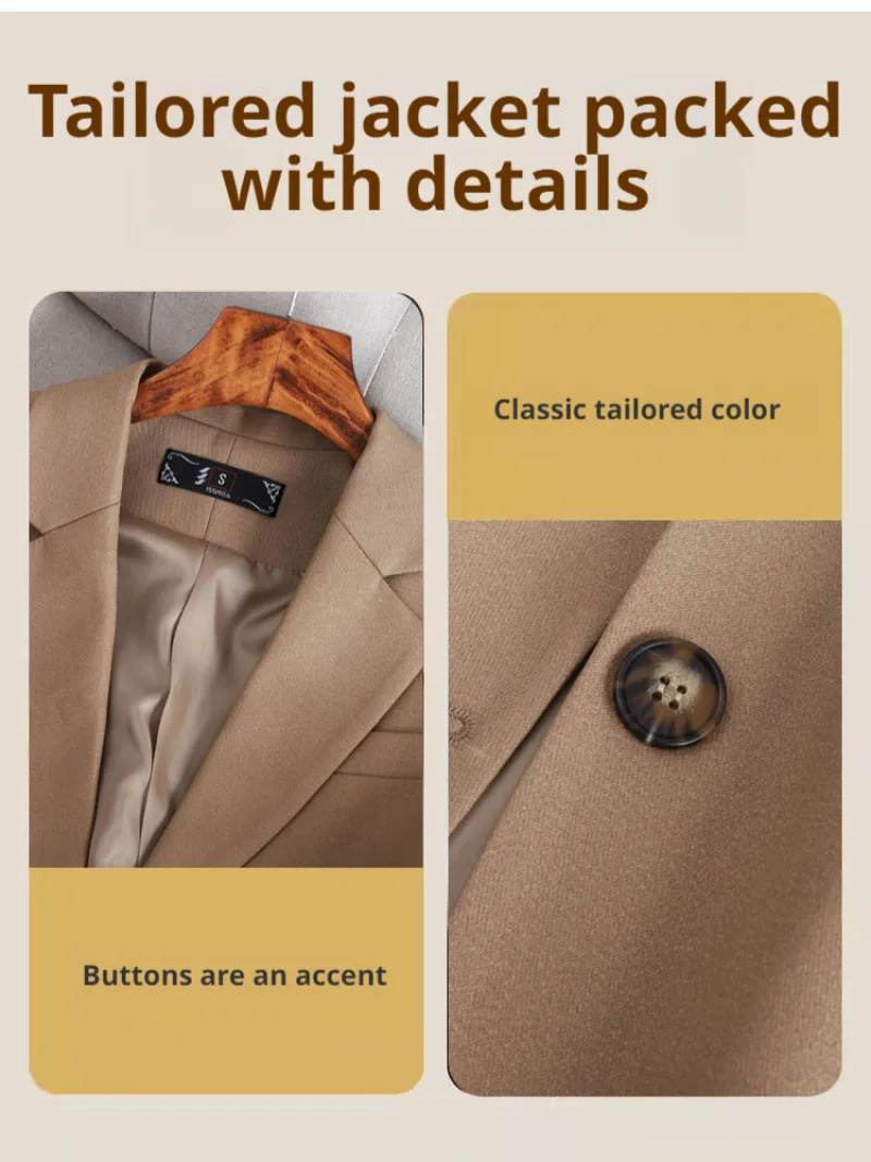 Женское официальное пальто блейзер на пуговицах сзади