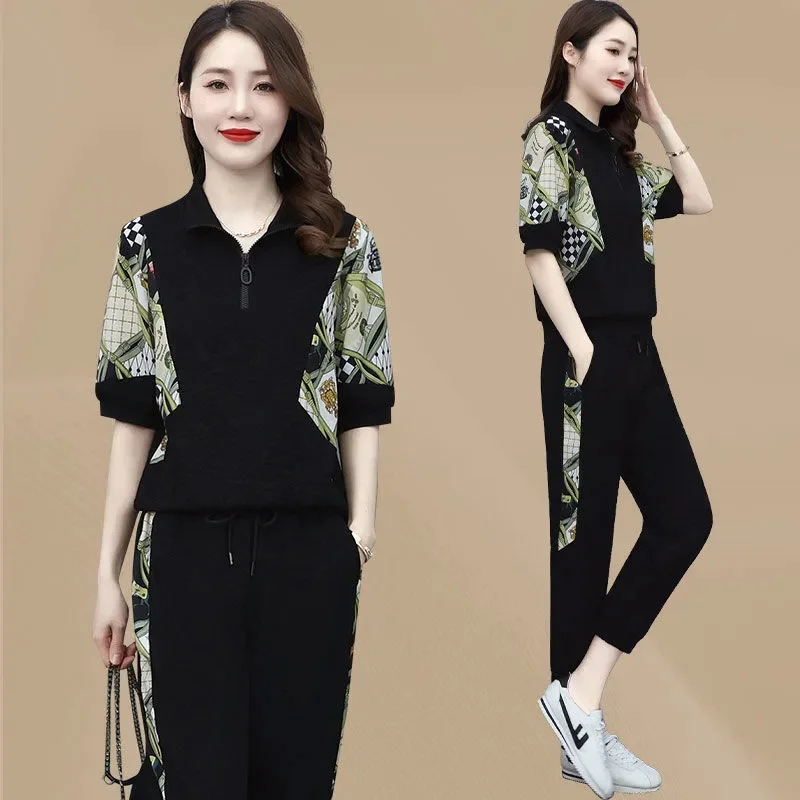 Повседневный женский летний костюм новинка спортивный большого размера