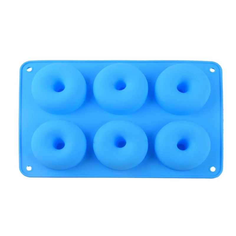 

Силиконовая форма для пончиков с 6 отверстиями, сковорода для выпечки с антипригарным покрытием, кондитерские изделия для выпечки, шоколада, торта, десерта, инструменты для украшения «сделай сам», мешки, маффины, Пончи