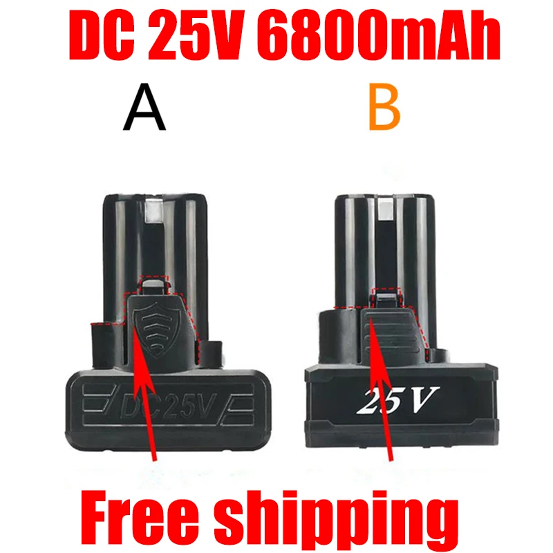 

New 25V 6800mAh Universal Rechargeable Lithium Battery For Power Tools Electric Screwdriver Electric drill Li-ion Battery