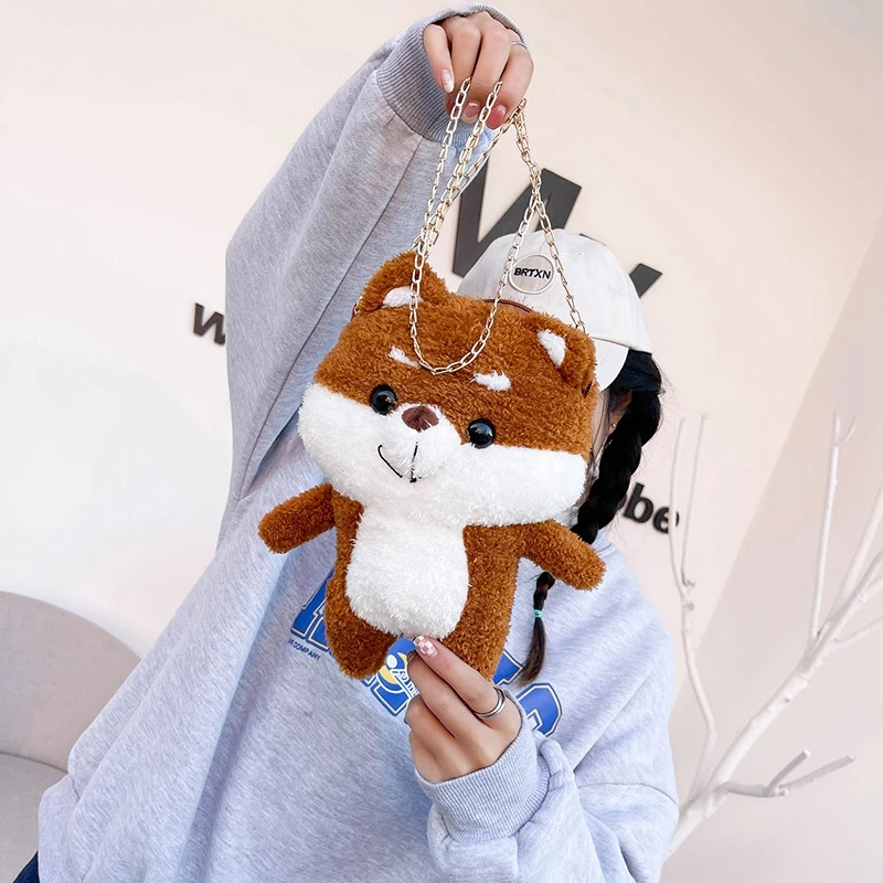 Plush bag for girls Cartoon Sweet Chain Crossbody Bag Soft Dolls Shoulder Bags Kids Christmas Gift Mini Backpack