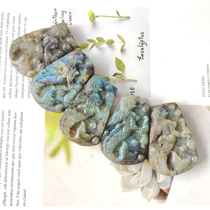 

Labradorite Mermaid Quartz Carving Gems Natural Stones Crystal Healing Reiki Gemstones For Home Decoration