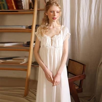 roseheart summer women homewear female white sexy sleepwear nightdress lace nightwear nightgown homewear luxury gown