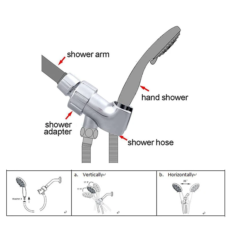BEAU-59-дюймовый душевой шланг из нержавеющей стали с регулируемым держателем