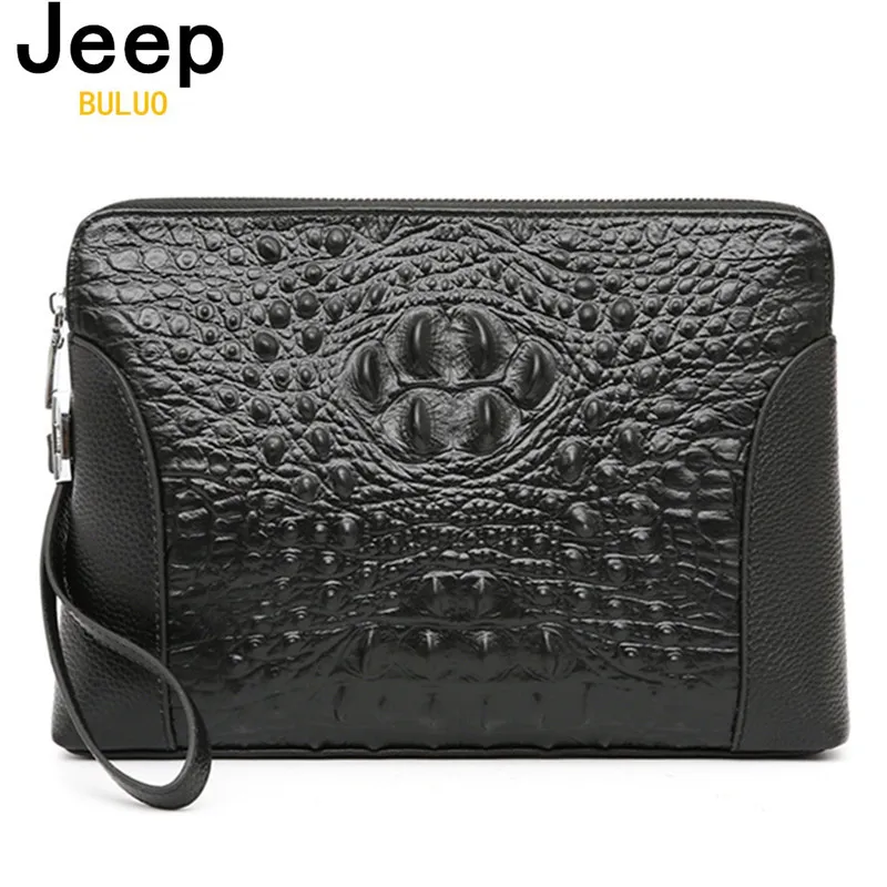 

Мужские кошельки из бычьей кожи JEEP BULUO, оранжевая вместительная сумка-клатч на молнии и с отделением для мобильного телефона, деловой портмо...