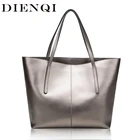 Женская сумка DIENQI из натуральной кожи серебристого цвета, большая сумка, модная ручная сумка с верхней ручкой, женская сумка-тоут, большая женская роскошная сумка на плечо