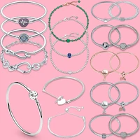 hot sale 925 silver bracelet fit original design beads charms bangle diy jewelry making gift for women