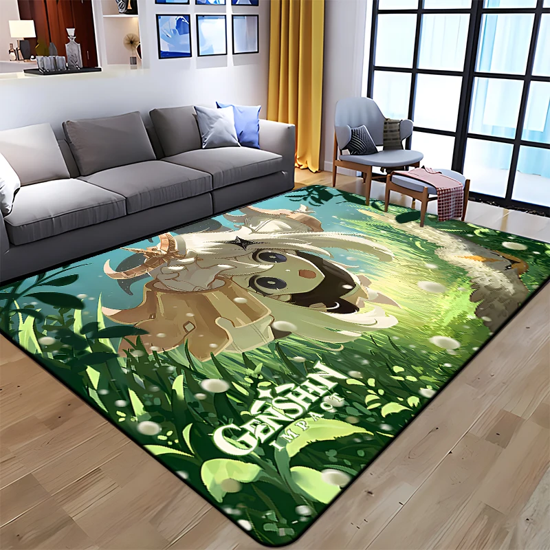 Game Genshin Carpets Living Room Decoration Bedroom Parlor Tea Table Area Rug Mat Soft Flannel Large Rugs and Baby Gift Carpet