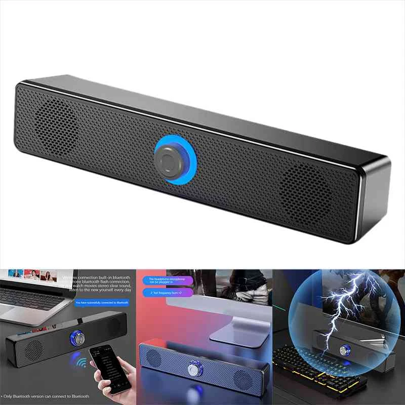 

Домашний кинотеатр HIFI портативные колонки стерео Бас Звуковая Панель USB Сабвуфер работает для компьютера ТВ телефона