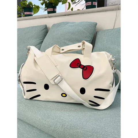 Популярная мультяшная Милая большая сумка HelloKitty Sanrio на одно плечо с бантом Kitty Портативная сумка для фитнеса сумка через плечо для путешествий подарки прямая сделка