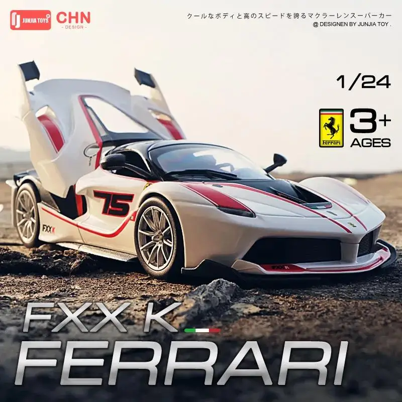 

Гоночный Автомобиль Bburago FERRARI FXX K 1:24, модель автомобиля из сплава красного и белого цвета, коллекционная игрушка для взрослых, B578